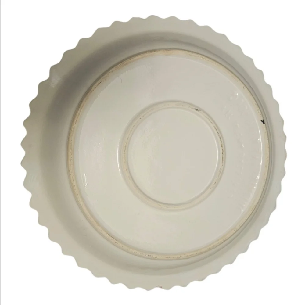 Vintage ABC Distributing Ceramic Pie Plate Lid Dish Country Kitchen Red Hearts